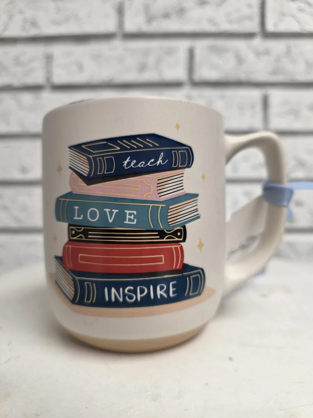 Sunday Morning Ceramics Teacher Coffee Mug w/ Gift Tag | Teach • Love • Inspire